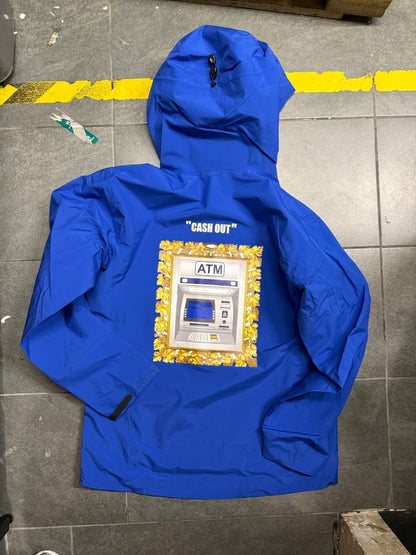 VESTE COUPE-VENT ATM “CASH OUT”  BLUE - MZE COUTURE 