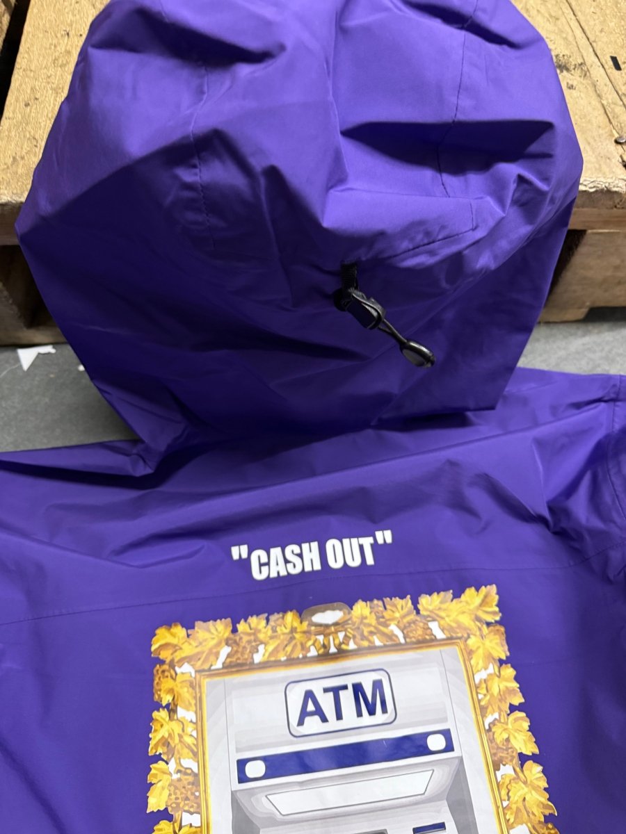 VESTE COUPE-VENT ATM “CASH OUT” PURPLE - MZE COUTURE 